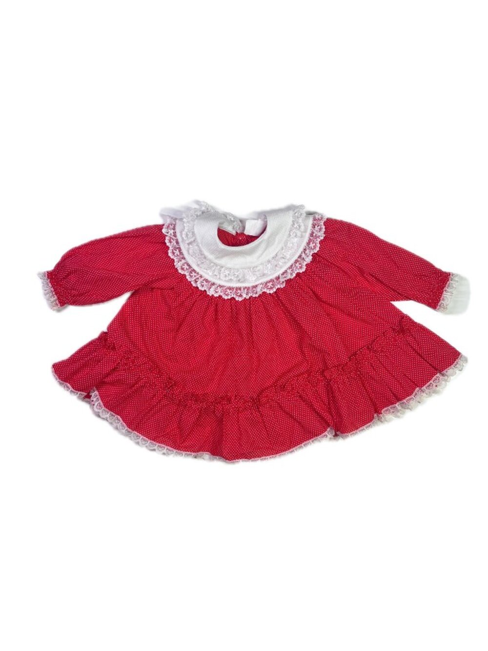 Vintage Bryan Size 18M Polka Dot Dress Ruffled Red White